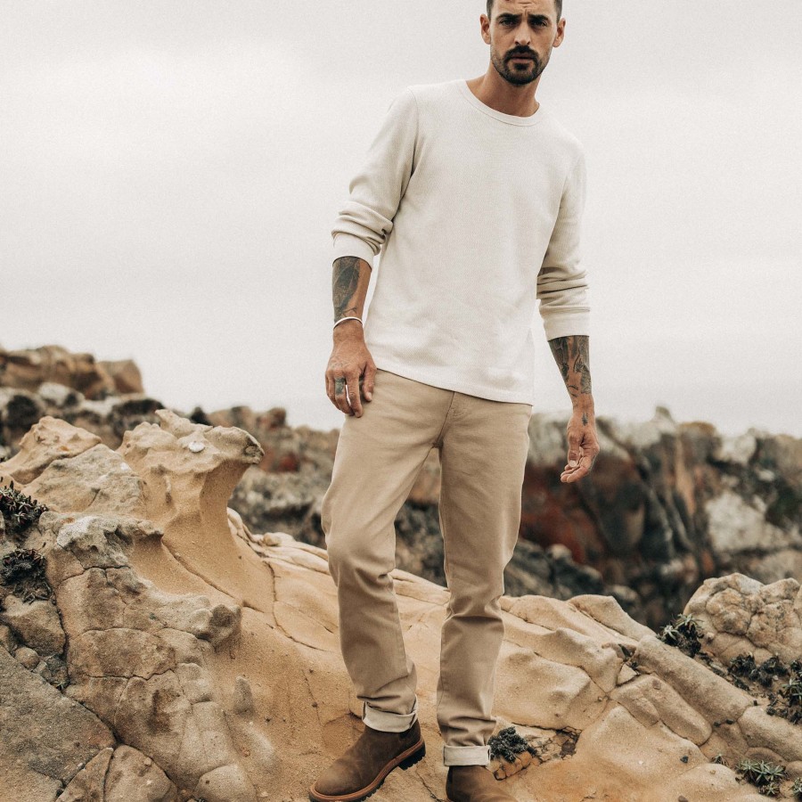 Bottoms Taylor Stitch | The Slim All Day Pant In Light Khaki Broken Twill