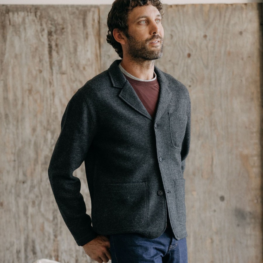 Shirts & Sweaters Taylor Stitch | The Ridgewood Cardigan In Charcoal Birdseye Wool