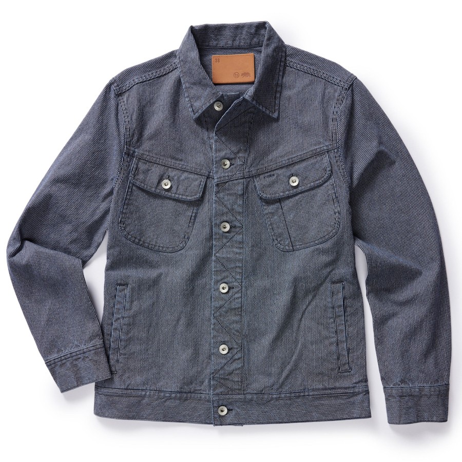 Outerwear Taylor Stitch | The Long Haul Jacket In Washed Indigo Stripe