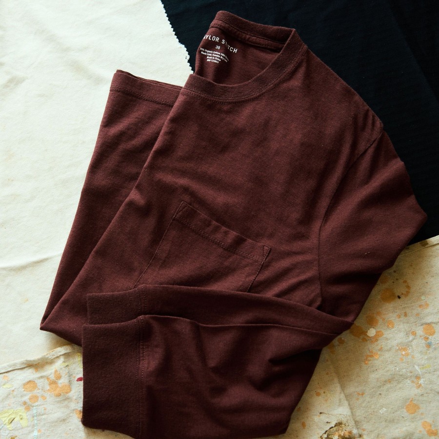 Shirts & Sweaters Taylor Stitch | The Cotton Hemp Long Sleeve Tee In Burgundy