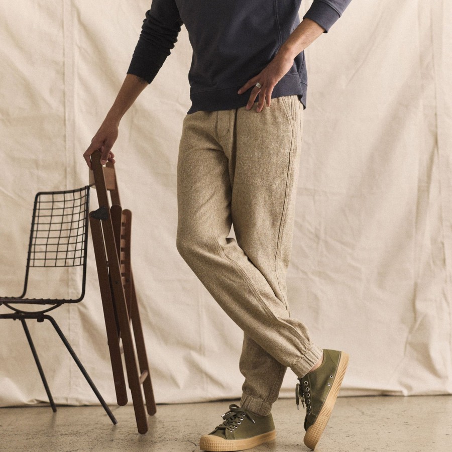 Bottoms Taylor Stitch | The Apres Pant In Oat Linen Tweed