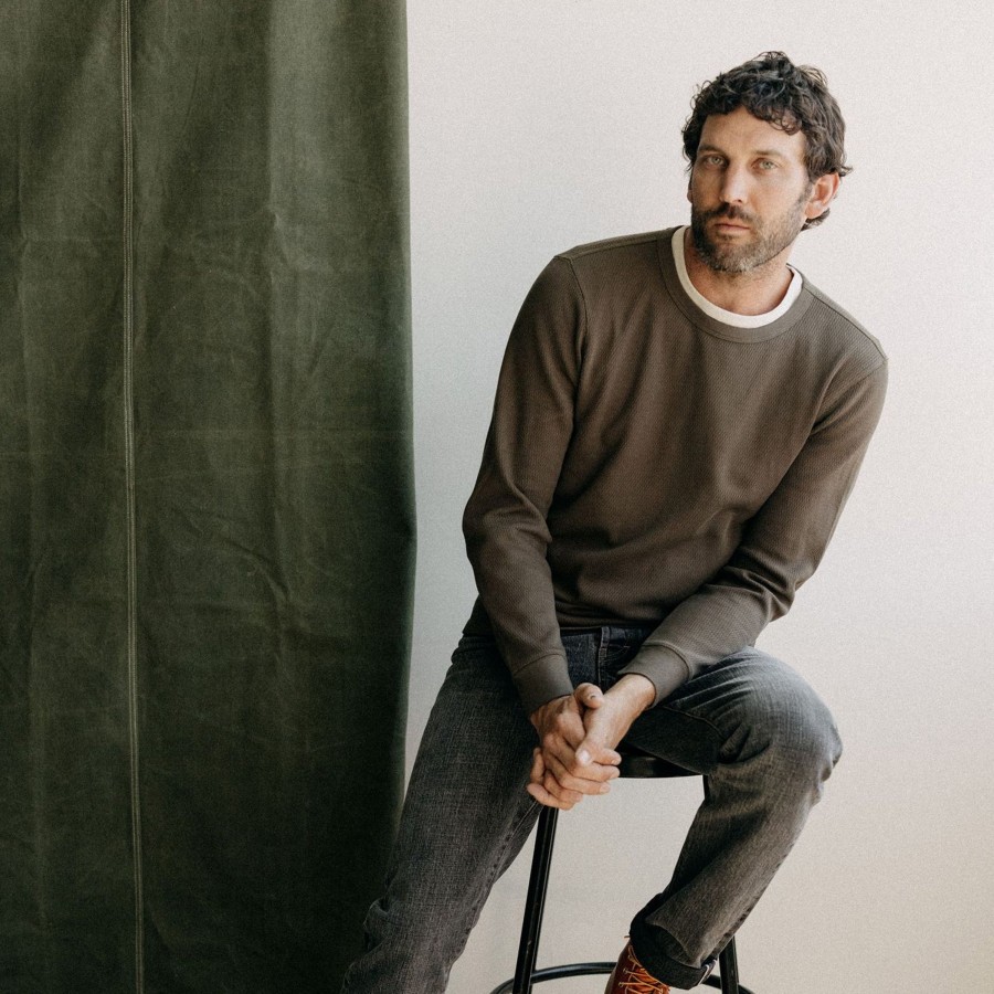 Shirts & Sweaters Taylor Stitch | The Organic Cotton Waffle Crew In Fatigue Olive