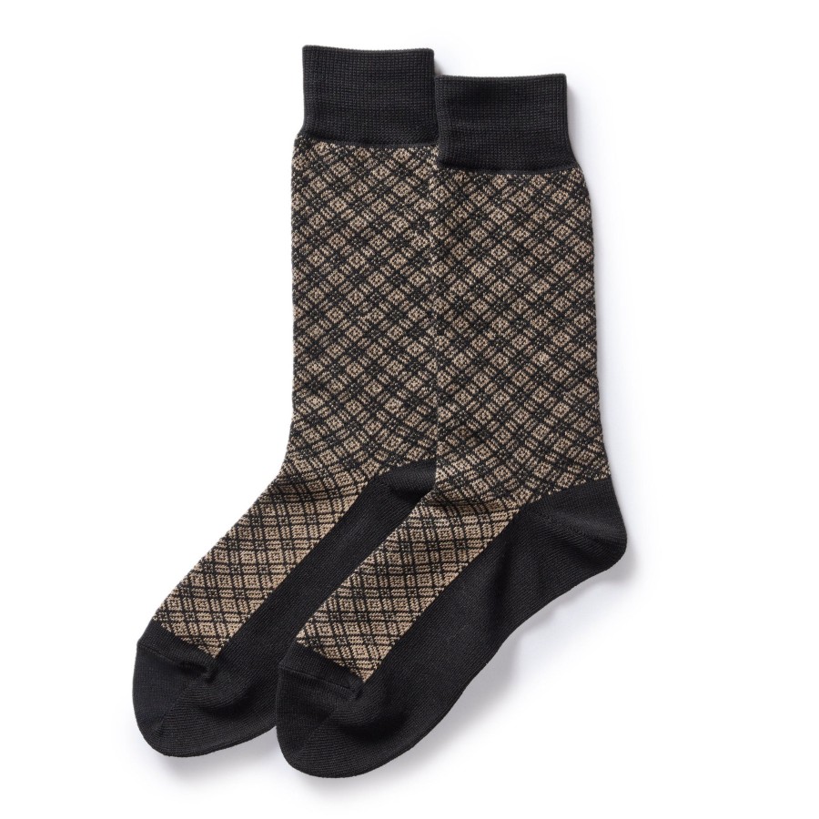 Boots & Accessories Taylor Stitch | The Crew Sock In Coal Jacquard