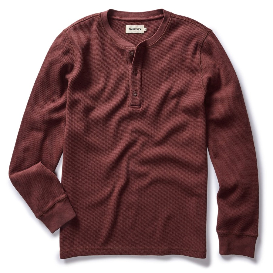 Shirts & Sweaters Taylor Stitch | The Organic Cotton Waffle Henley In Burgundy