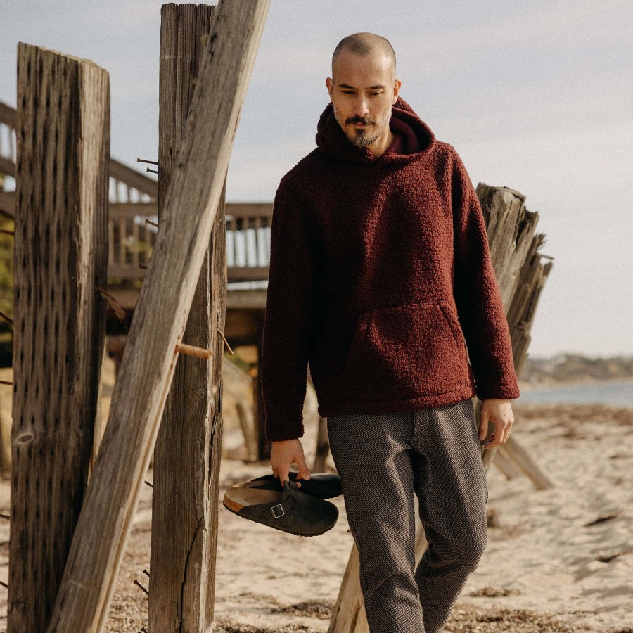 Shirts & Sweaters Taylor Stitch | The Nomad Hoodie In Burgundy Sherpa