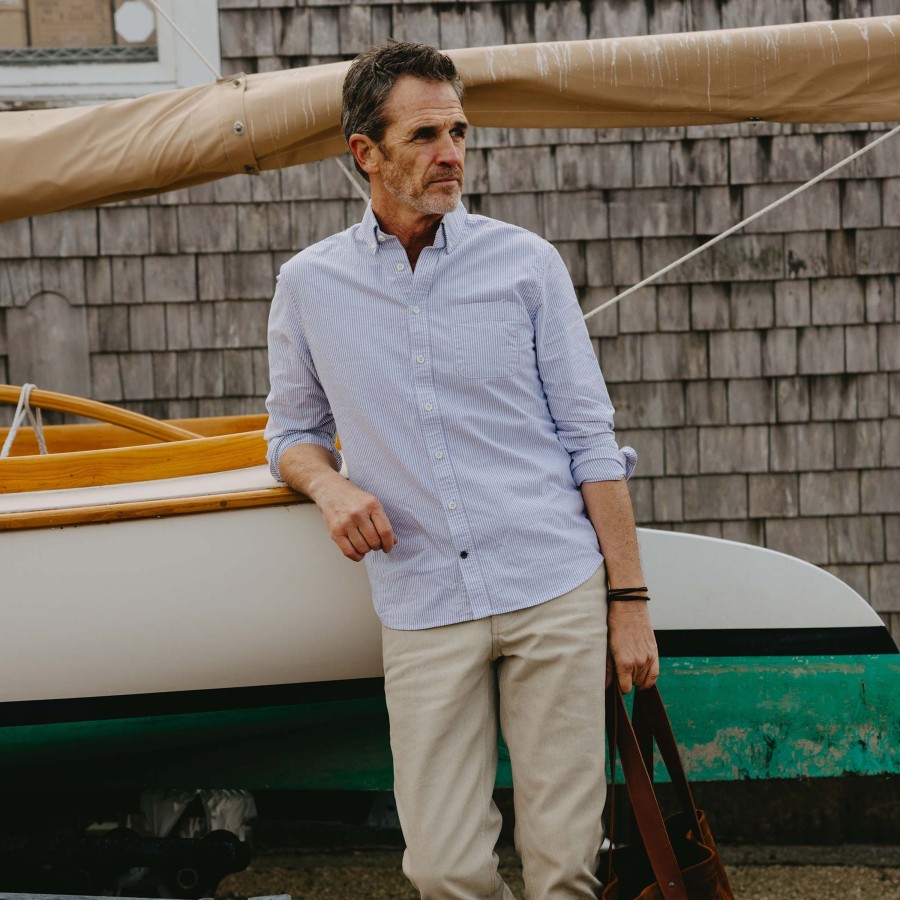 Shirts & Sweaters Taylor Stitch | The Jack In Navy University Stripe Everyday Oxford