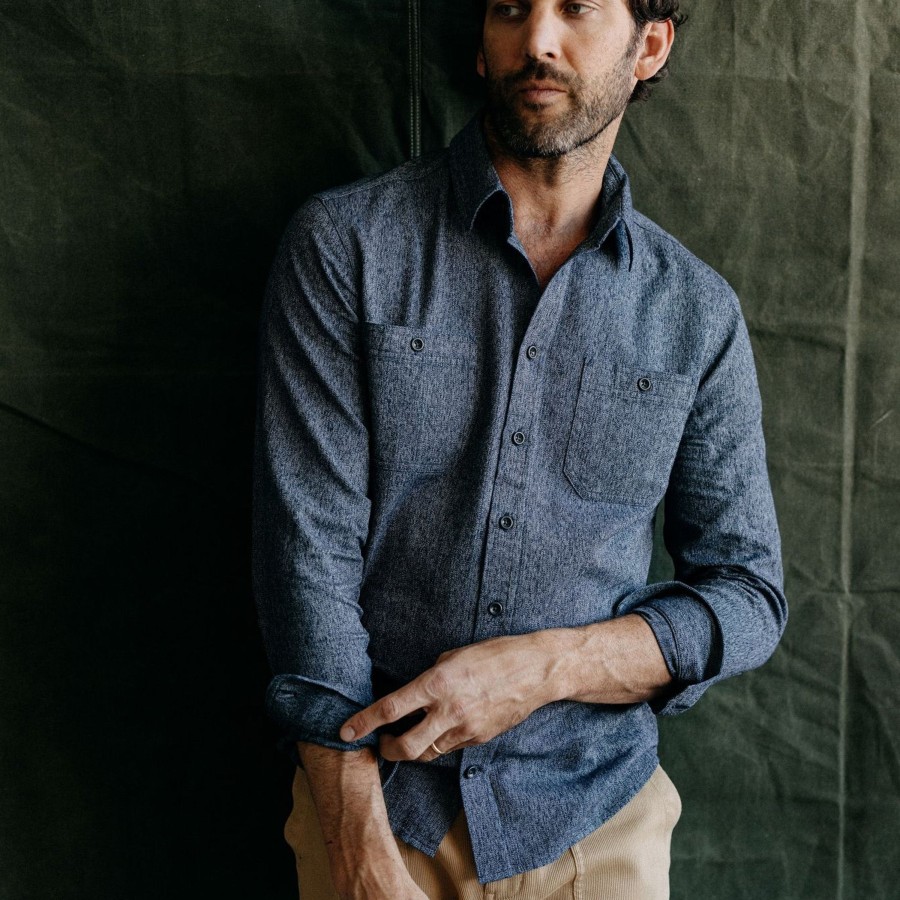 Shirts & Sweaters Taylor Stitch | The Utility Shirt In Rinsed Indigo Herringbone