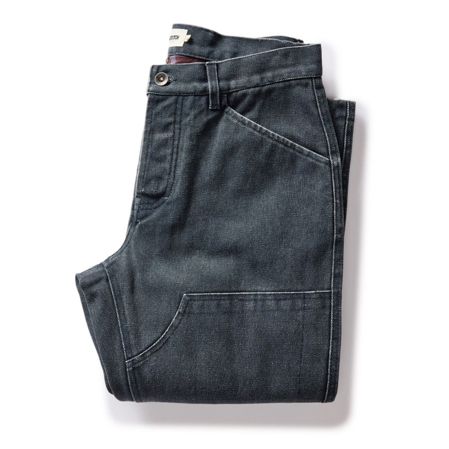 Bottoms Taylor Stitch | The Lined Chore Pant In Navy Chipped Canvas