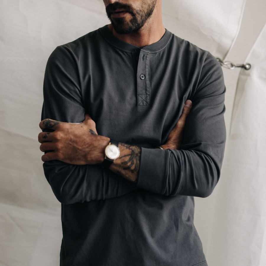 Shirts & Sweaters Taylor Stitch | The Organic Cotton Henley In Faded Black