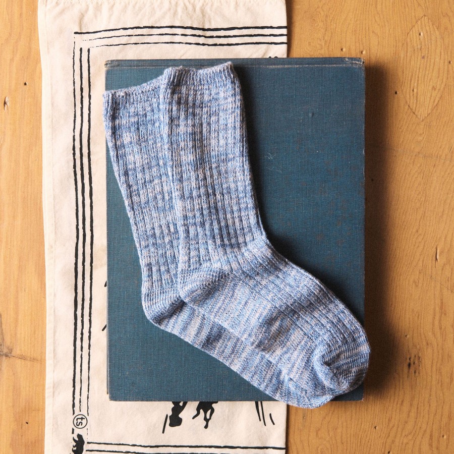 Boots & Accessories Taylor Stitch | The Rib Sock In Blue Melange