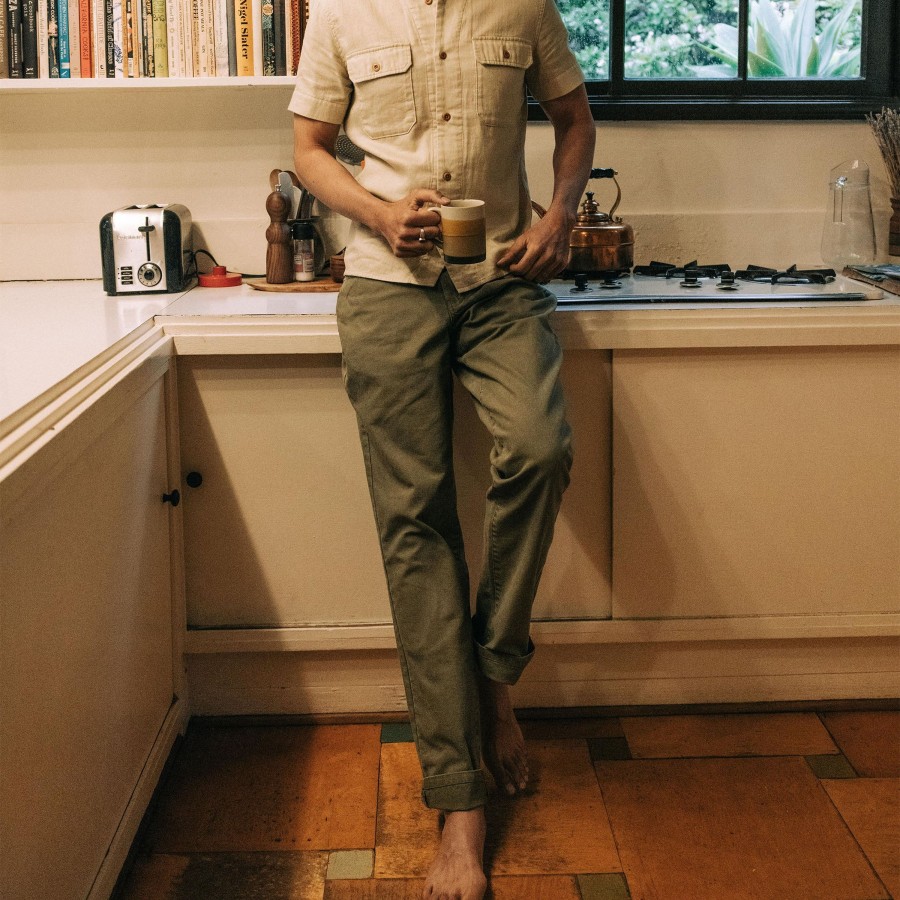 Bottoms Taylor Stitch | The Democratic All Day Pant In Arid Eucalyptus Canvas