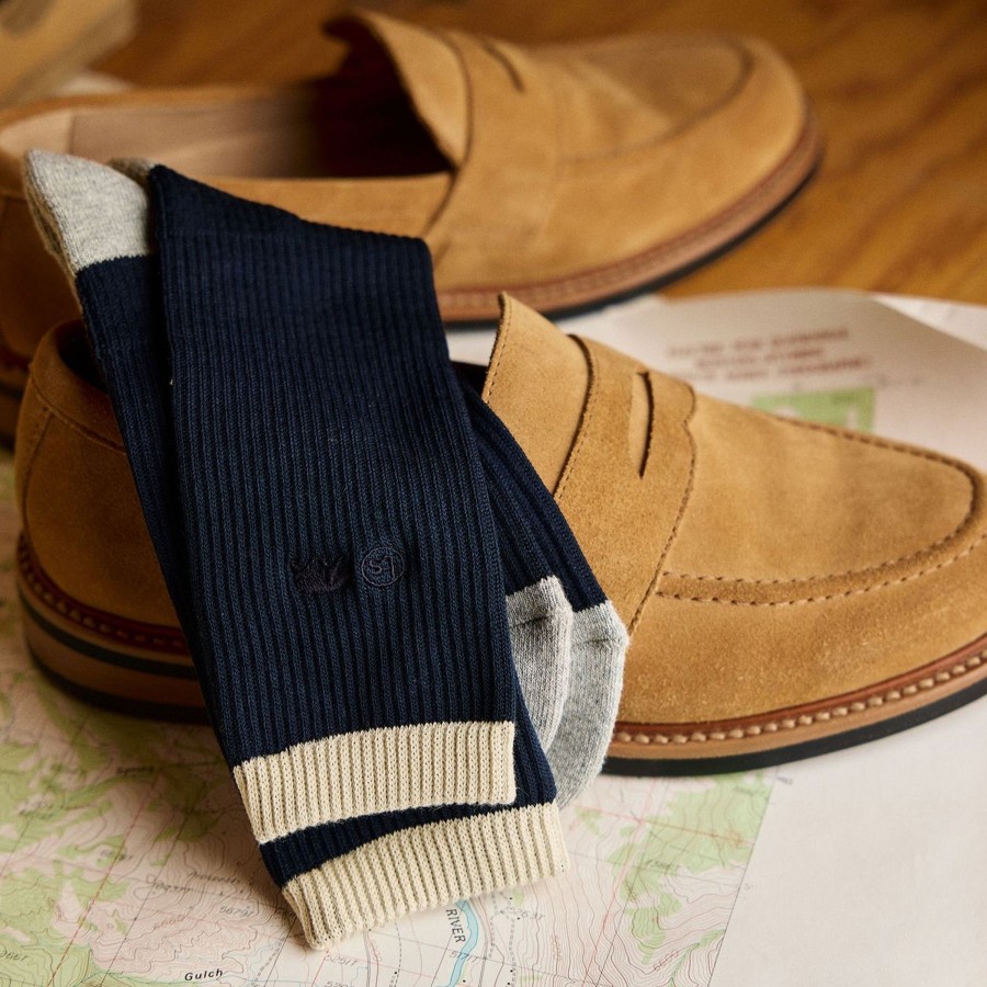 Boots & Accessories Taylor Stitch | The Ribbed Sock In Navy