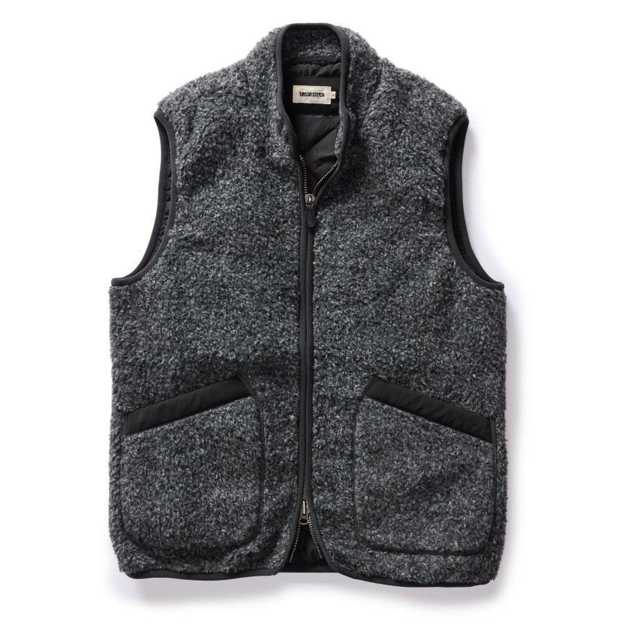 Outerwear Taylor Stitch | The Port Vest In Coal Marl Boucle Fleece