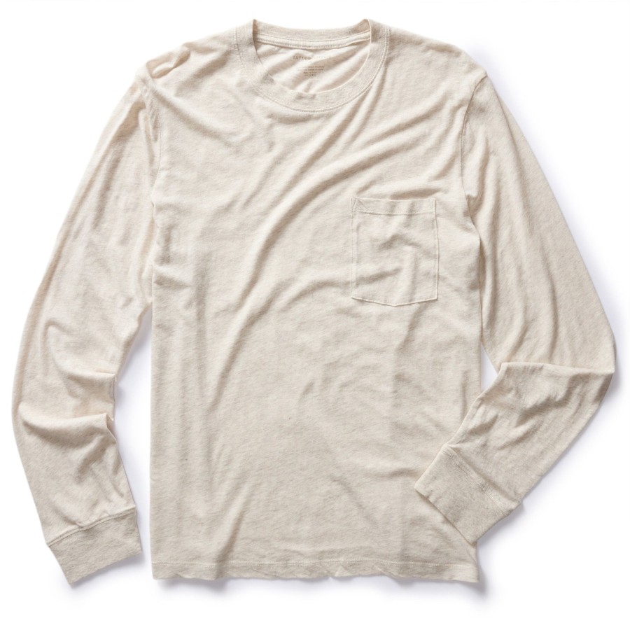 Shirts & Sweaters Taylor Stitch | The Cotton Hemp Long Sleeve Tee In Heather Oat