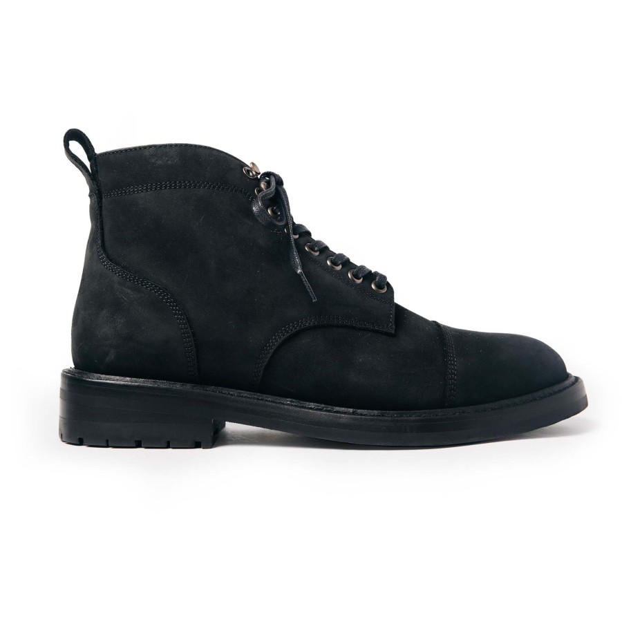 Boots & Accessories Taylor Stitch | The Moto Boot In Black Weatherproof Nubuck