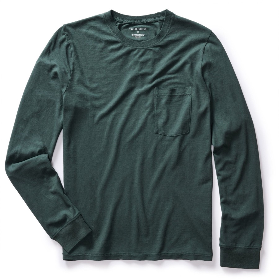 Shirts & Sweaters Taylor Stitch | The Cotton Hemp Long Sleeve Tee In Dark Forest